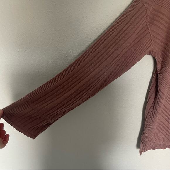 Textured Oversized Long Sleeve Knit Top Powder Blush Loungewear NWT - Picture 4 of 7
